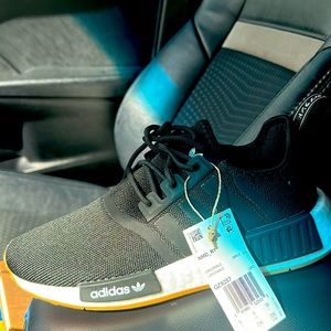 Adidas NMD_R1 shoes. black, white, gum color. brand new—never worn, tags.